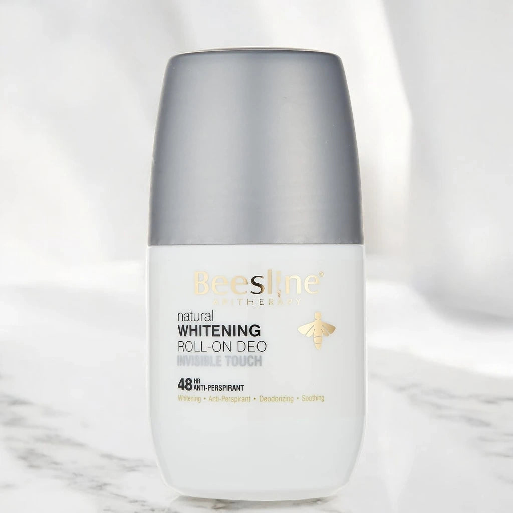 Beesline Whitening Roll-On Deodorant – Invisible Touch, 50ml | 48H Anti-Perspirant for Sensitive Skin | No White Marks, Soothing, Unisex Formula | Alcohol & Paraben-Free - Damoo