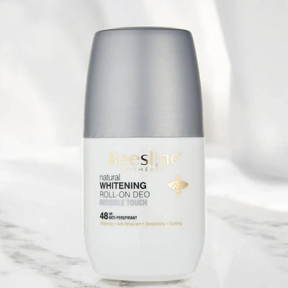 Beesline Whitening Roll-On Deodorant – Invisible Touch, 50ml | 48H Anti-Perspirant for Sensitive Skin | No White Marks, Soothing, Unisex Formula | Alcohol & Paraben-Free - Damoo