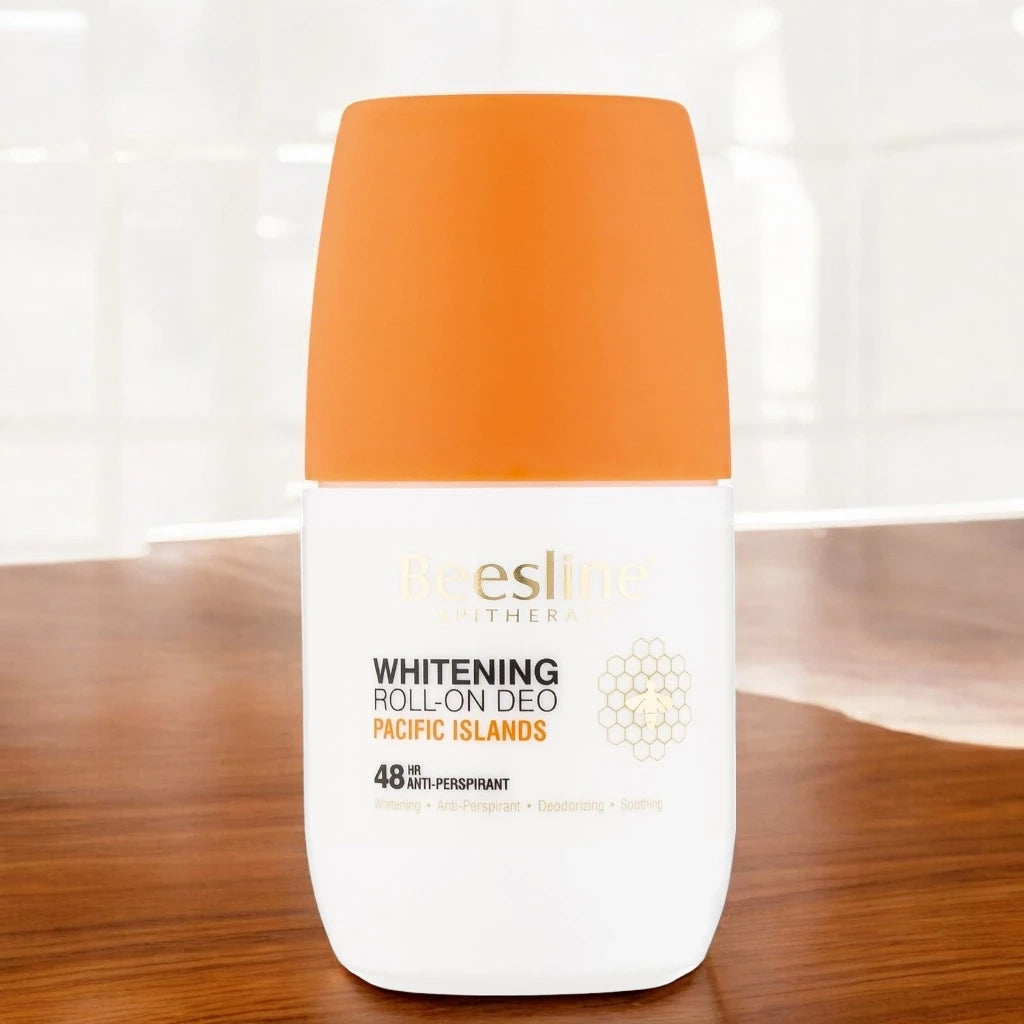 Beesline Whitening Roll-On Deodorant – Pacific Islands Scent, 50ml | 48H Antiperspirant with Natural Brightening & Soothing Ingredients | Alcohol-Free, Paraben-Free, Non-Sticky for Sensitive Skin - Damoo