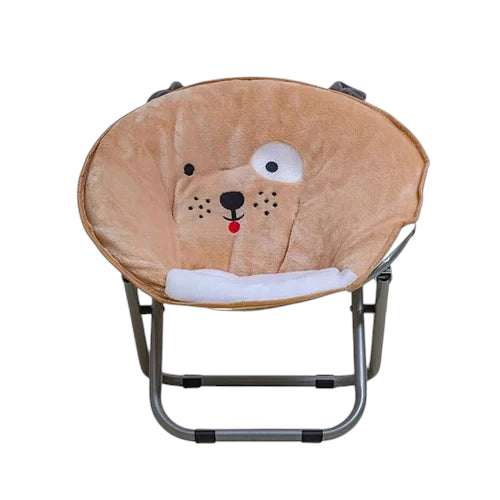 Kids Moon Camping Chair with Soft Velvet Cushion Padding – Foldable Portable Toddler Lounge Chair with Sturdy Metal Frame, Fun Animal Design, Easy to Clean, Lightweight & Comfortable Seat for Boys and Girls Ages 3–6
