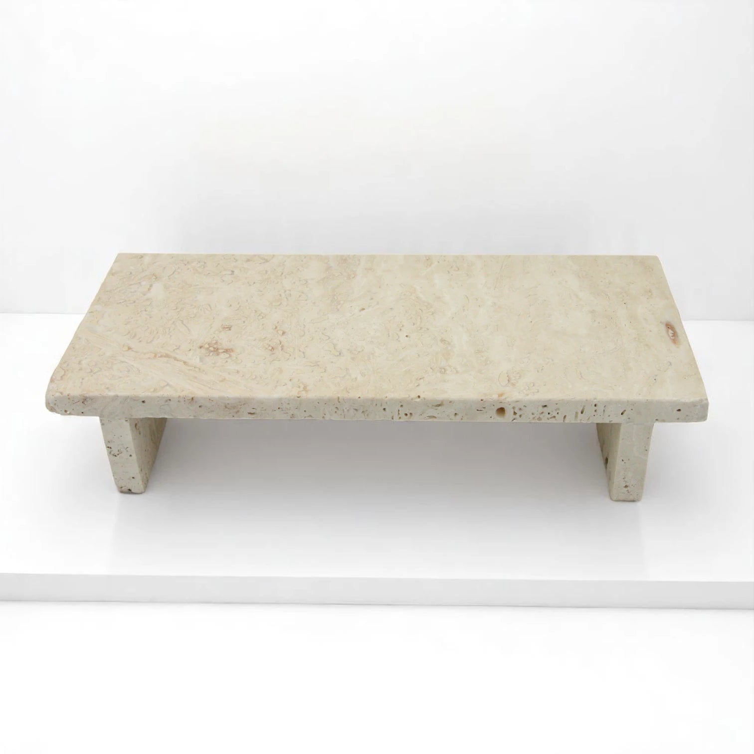 Beige Marble Board with Legs – Decorative Serving Tray for Jewelry, Perfume, Food, and Home Display - Multipurpose Marble Tray - Damoo