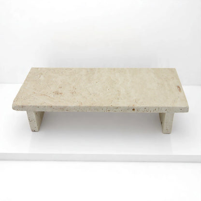 Beige Marble Board with Legs – Decorative Serving Tray for Jewelry, Perfume, Food, and Home Display - Multipurpose Marble Tray - Damoo