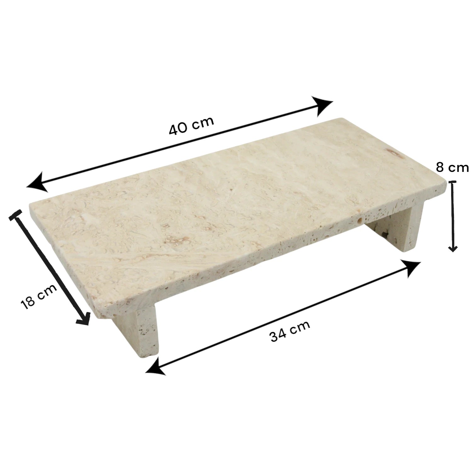 Beige Marble Board with Legs – Decorative Serving Tray for Jewelry, Perfume, Food, and Home Display - Multipurpose Marble Tray - Damoo
