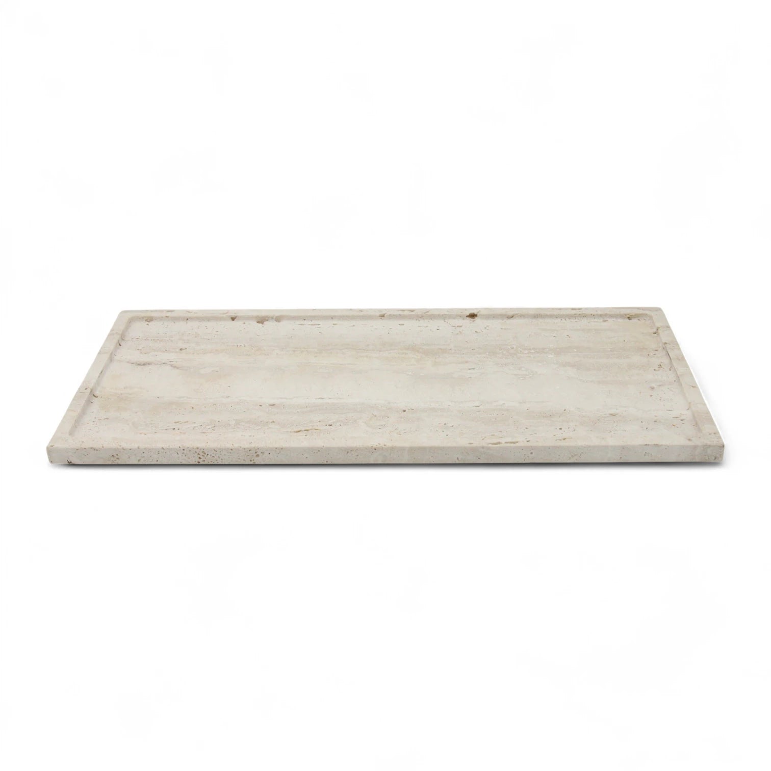 Beige Marble Travertine Tray Board – Natural Stone Cutting, Chopping, Baking & Display Board - Elegant Multi-Use Kitchen & Decor Piece by Damoo - Damoo