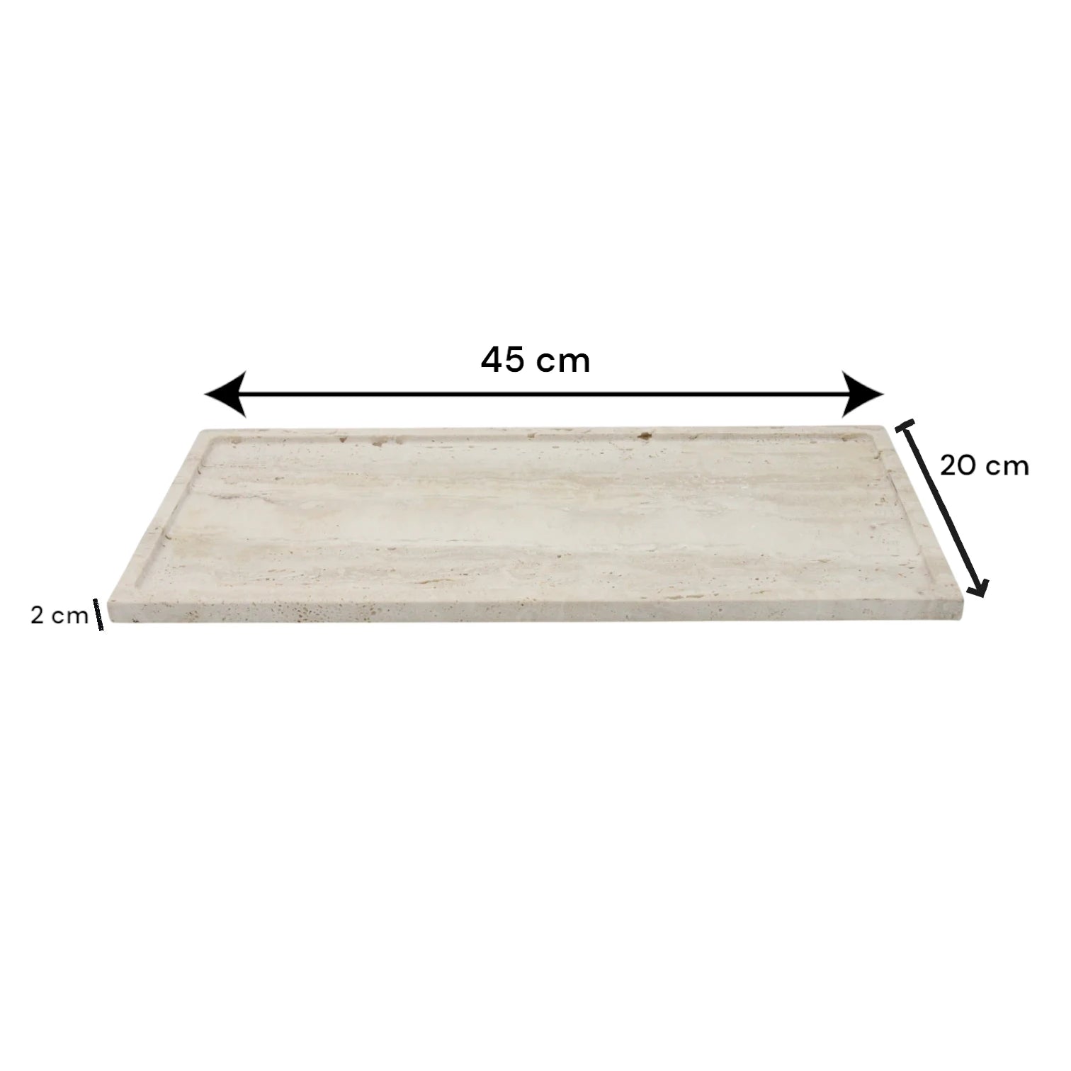 Beige Marble Travertine Tray Board – Natural Stone Cutting, Chopping, Baking & Display Board - Elegant Multi-Use Kitchen & Decor Piece by Damoo - Damoo