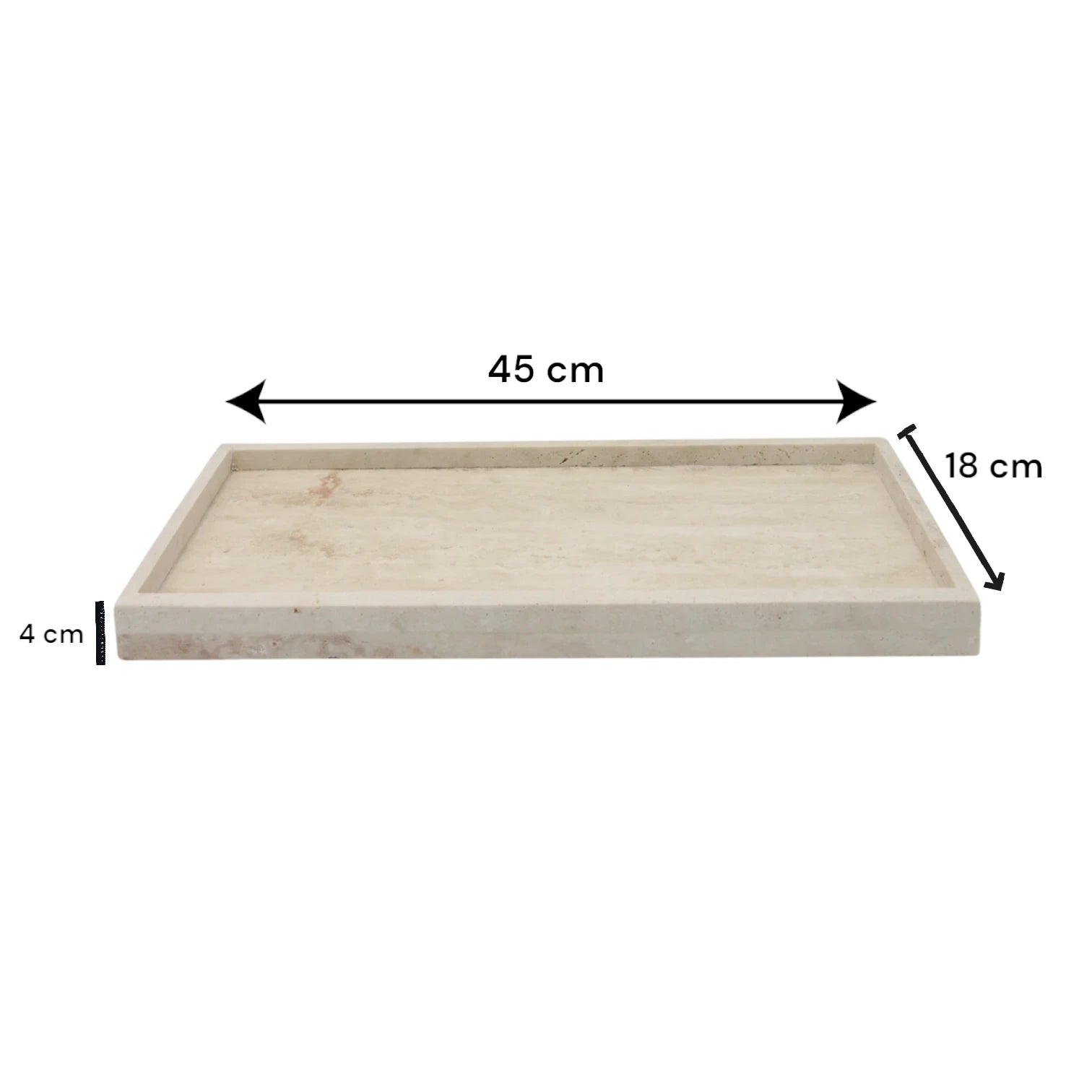 Beige Marble Tray with Edge – Natural Stone Vanity Tray for Bathroom, Kitchen, Coffee Table, Jewelry, and Makeup - Decorative & Functional Countertop Organizer by Damoo - Damoo