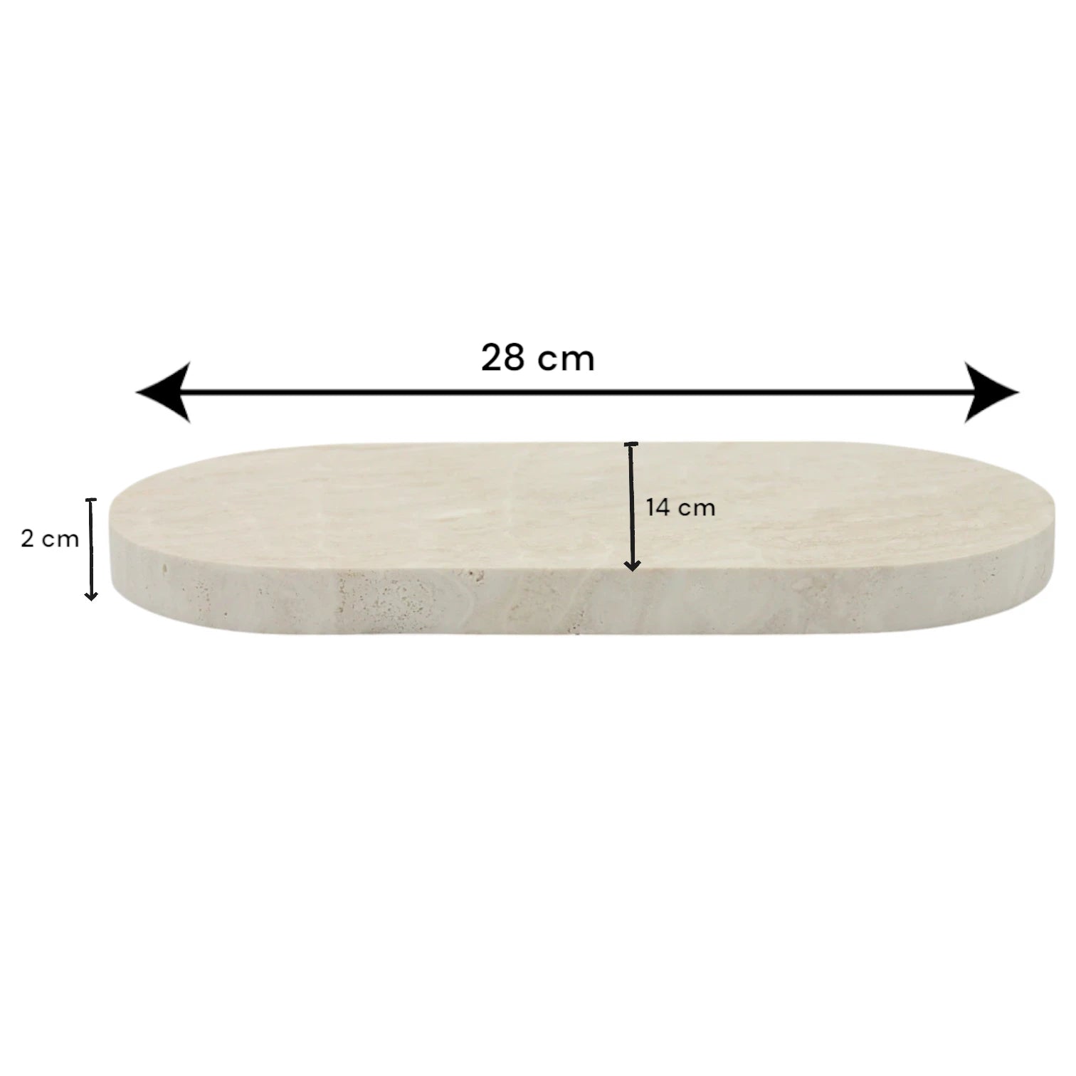 Beige Oval Marble Decorative Tray | Elegant Organizer for Jewelry, Candles, Bathroom & Kitchen Essentials - Damoo