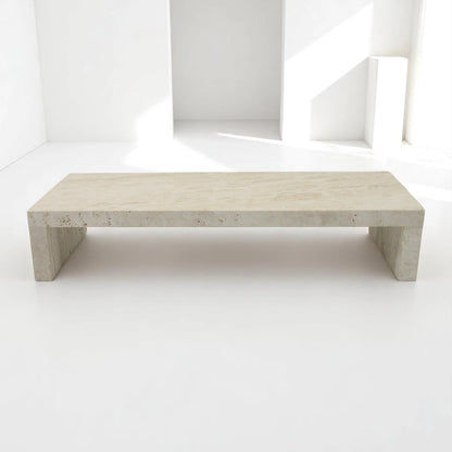 Beige Rectangular Marble Board with Legs - Elegant Stone Tray for Décor, Organization & Serving - Damoo