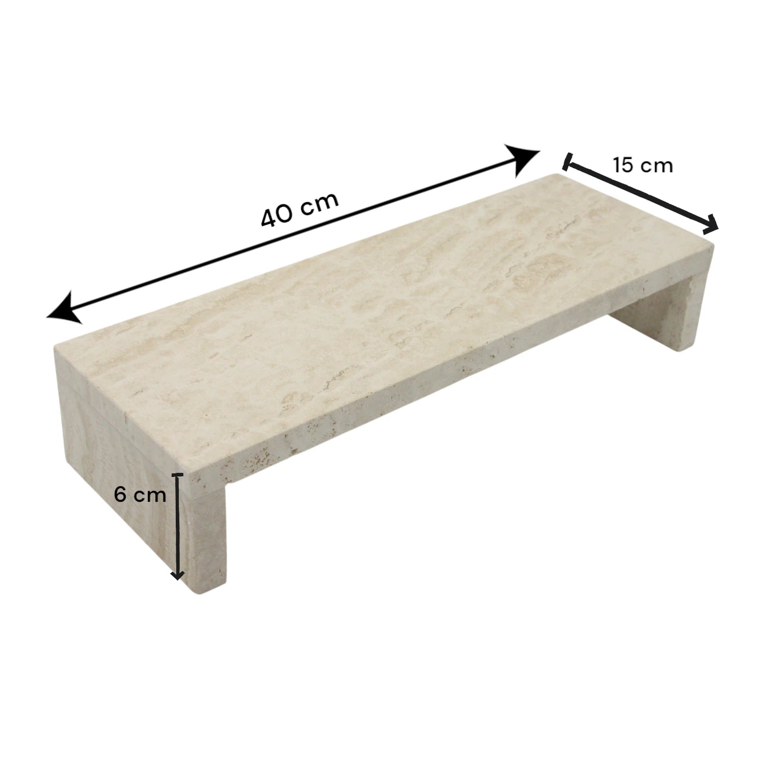 Beige Rectangular Marble Board with Legs - Elegant Stone Tray for Décor, Organization & Serving - Damoo