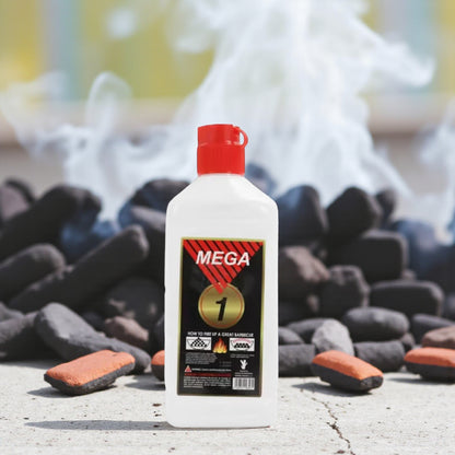 Mega Charcoal Lighter Fluid – Long Lasting Fire Starter for BBQ, Campfires & Fireplaces | Odorless, Smokeless, Safe Bottle Packaging – 473ml - Damoo