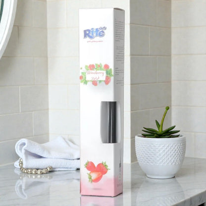 Rite Strawberry Reed Diffuser – Fresh & Fruity Home Fragrance with Decorative Glass Bottle – 100ml Room Freshener - Damoo