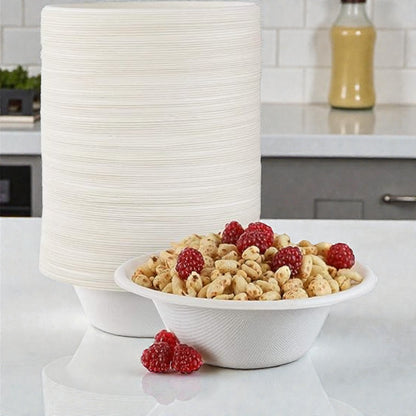 Hotpack 12oz Biodegradable Paper Pulp Bowls – Eco-Friendly Disposable Food Bowls (10 Pieces) - Damoo