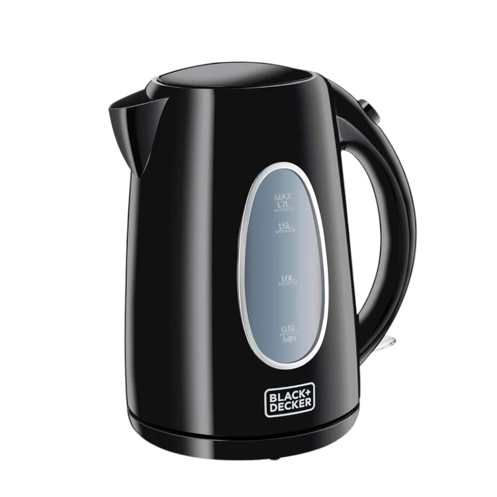 Black+Decker 1.7L Electric Kettle JC69-B5 – 2200W Cordless Stainless Steel Kettle with Concealed Heating Coil, Auto Shut-Off, Boil-Dry Protection & 360° Swivel Base – Black - Damoo