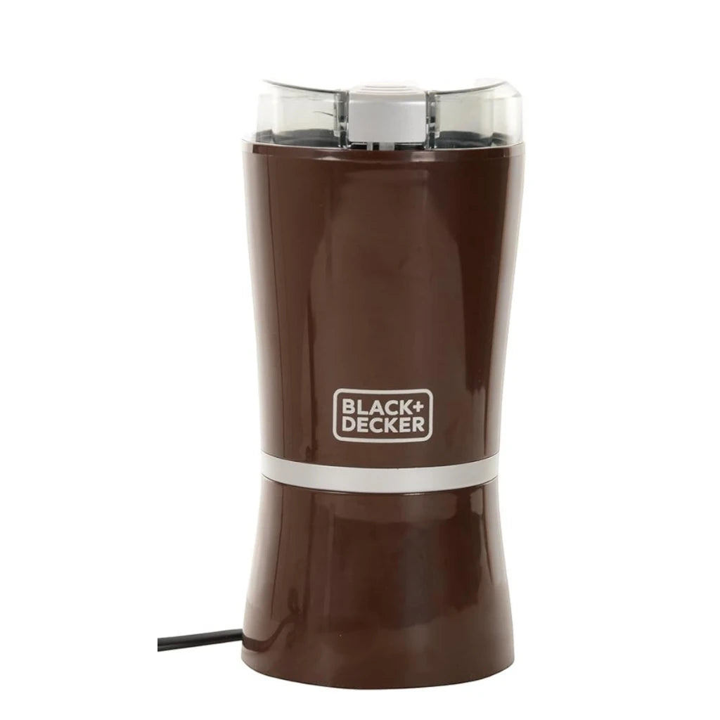 Black+Decker 150W Electric Coffee Grinder with Stainless Steel Cup & Blade – 60g Capacity, Safety Lock Lid, Compact Design for Beans, Spices & Herbs – CBM4-B5 –Brown - Damoo