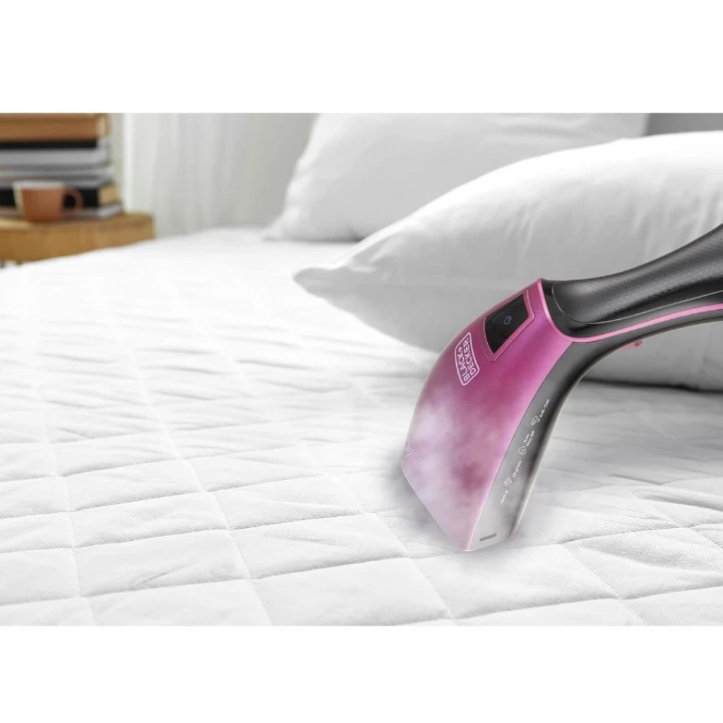 BLACK+DECKER 1600W Digital Handheld Garment Steamer  | 180° Swivel Hinge  | Variable Temperature Control  | Cool-Touch Handle  | Removable Drip Tray  | Multicolor – HSTD1600-B5 - Damoo