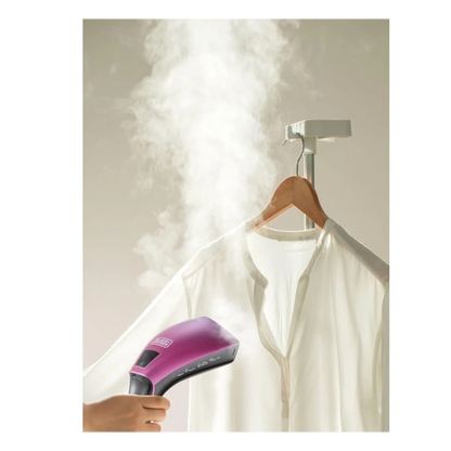 BLACK+DECKER 1600W Digital Handheld Garment Steamer  | 180° Swivel Hinge  | Variable Temperature Control  | Cool-Touch Handle  | Removable Drip Tray  | Multicolor – HSTD1600-B5 - Damoo