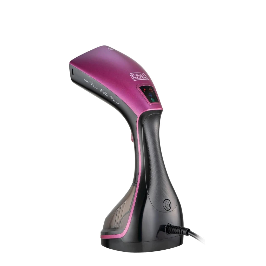 BLACK+DECKER 1600W Digital Handheld Garment Steamer  | 180° Swivel Hinge  | Variable Temperature Control  | Cool-Touch Handle  | Removable Drip Tray  | Multicolor – HSTD1600-B5 - Damoo