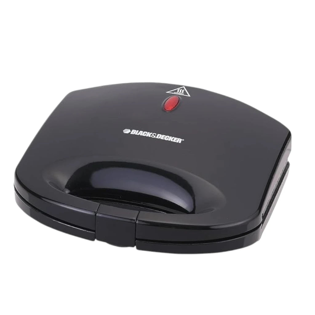 Black & Decker 2-Slice Sandwich Maker – Non-Stick Plates, 600W ,Cool Touch Body, Overheat Protection, Compact Vertical Storage – Black - TS1000-B5 - Damoo