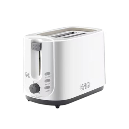 BLACK+DECKER 2-Slice Toaster – 750W, Cool Touch, 6 Browning Levels, Defrost/Reheat/Cancel Functions, Crumb Tray, Compact Design – White | ET125-B5 - Damoo