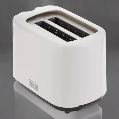 BLACK+DECKER 2-Slice Toaster – 750W, Cool Touch, 6 Browning Levels, Defrost/Reheat/Cancel Functions, Crumb Tray, Compact Design – White | ET125-B5 - Damoo