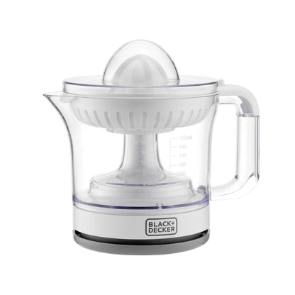 Black+Decker Citrus Juicer – 25W Electric Orange & Lemon Juicer with 600ML Capacity, Two-Way Spin, Adjustable Pulp Control, Dust Cover, Anti-Slip Base, Cord Wrap – CJ675-B5 – White - Damoo