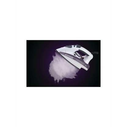Black+Decker Steam Iron X1750-B5  – 1750W Ceramic Soleplate  | Anti-Drip, Self-Cleaning, Auto Shutoff  | Powerful Steam Iron for Fast Wrinkle Removal  (White/Purple) - Damoo