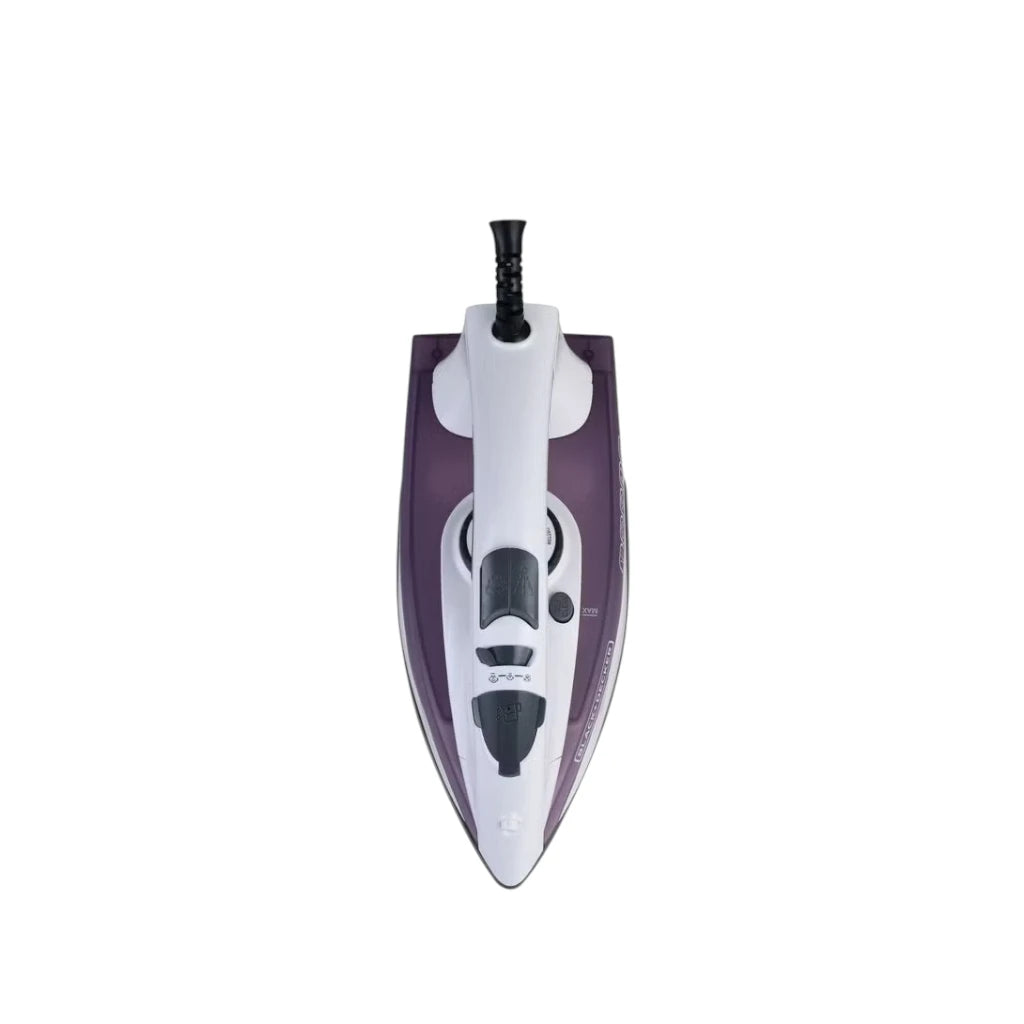 Black+Decker Steam Iron X1750-B5  – 1750W Ceramic Soleplate  | Anti-Drip, Self-Cleaning, Auto Shutoff  | Powerful Steam Iron for Fast Wrinkle Removal  (White/Purple) - Damoo