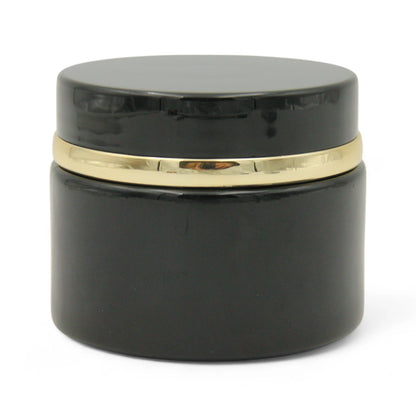 Black & Gold Empty Glass Bakhoor Jar 200ML – Elegant Storage for Oud, Bakhoor & More - Damoo