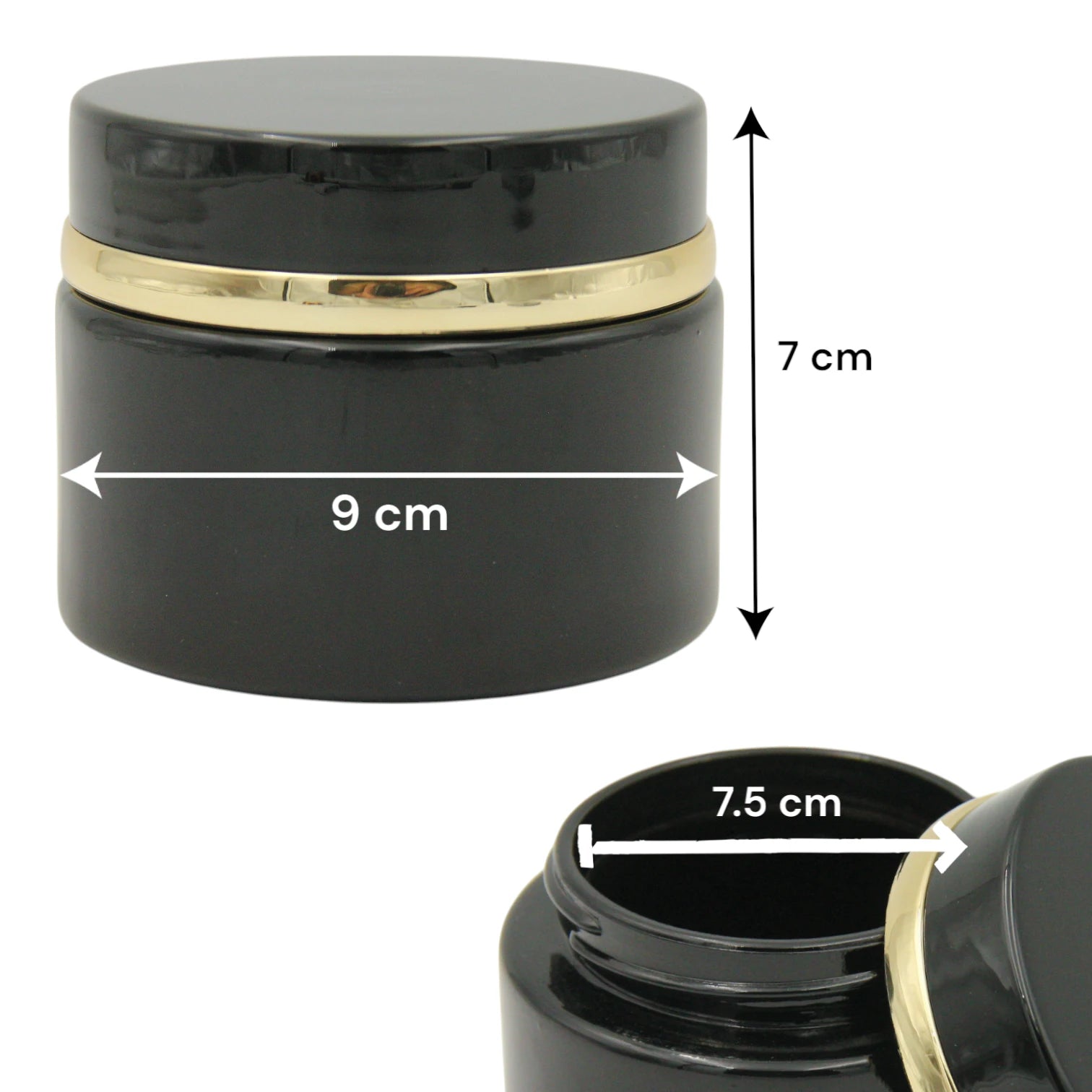 Black & Gold Empty Glass Bakhoor Jar 200ML – Elegant Storage for Oud, Bakhoor & More - Damoo