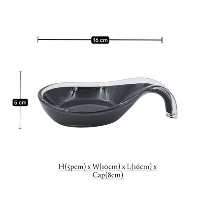 Kitchen Spoon Rest Holder, Heat Resistant Utensil Rest for Cooking Spoons Ladles Spatulas, Countertop Drip Tray, Available in Black and White - Damoo