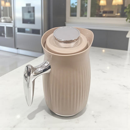 GERMAX Elegant Black & Gold Insulated Thermos Flask – Premium Vacuum Jug for Hot & Cold Beverages – 1 L Capacity with Luxury Golden Handle & Lid - Damoo