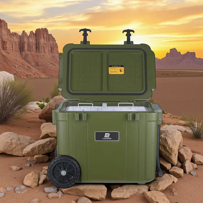 Toby's Portable Car Refrigerator 55L – Outdoor Camping Electric Cooler with Wheels, Fast Cooling, Dual Zone & 12V/24V Car & Home Use