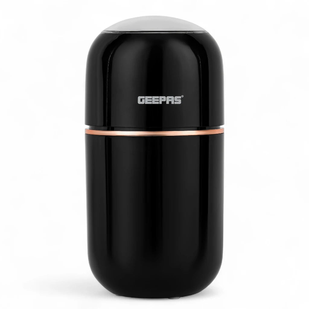 Geepas Electric Coffee Grinder – 200W Powerful Motor with 80g Capacity, Stainless Steel Blade & Jar, One-Touch Operation, Safety Lock | Grinder for Coffee Beans, Spices, Nuts &amp; More – GCG41023 – Black - Damoo