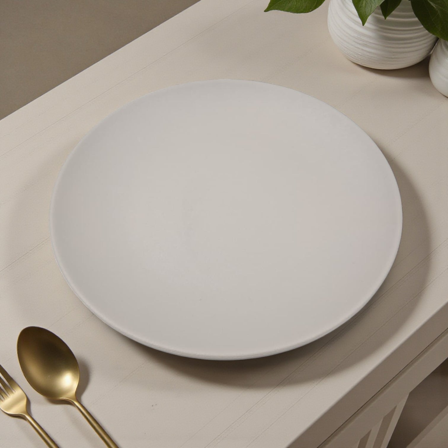 EDGE Melamine Flat Dinner Plate – Premium Unbreakable Plate for Main Courses & Serving | Heat & Cold Resistant | Food-Safe & Dishwasher-Safe | Modern Matte Finish Tableware