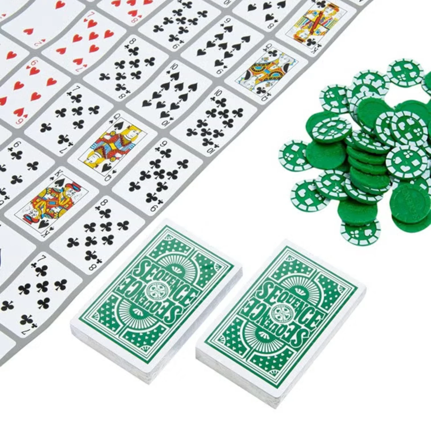 Sequence Deluxe Edition Board Game – Original Branded Card & Strategy Game for Kids, Adults & Families | Fun Party Game for 2–12 Players Age 7+ - Damoo