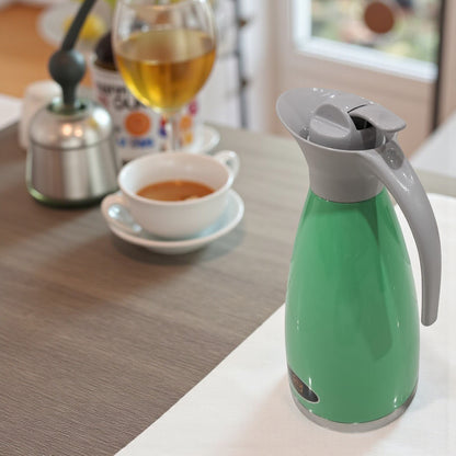 HTH Stainless Steel Vacuum Flask 2.0L (Model ECU-1) – Double Wall Insulated Thermos for Hot & Cold Beverages | Premium Press-Pour Design - Damoo