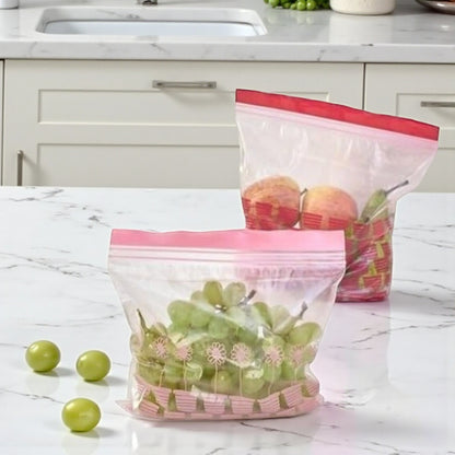 Hotpack Plastic Reclosable Zipper Lock Bags for Food Storage & Organization – 20 Pieces (18 × 21 cm) - Damoo