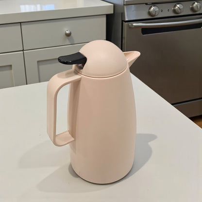 Crystal House Beige Arabic Thermos Flask 1L – Lipton Yellow Label Design | Double-Wall Insulated Tea - Damoo