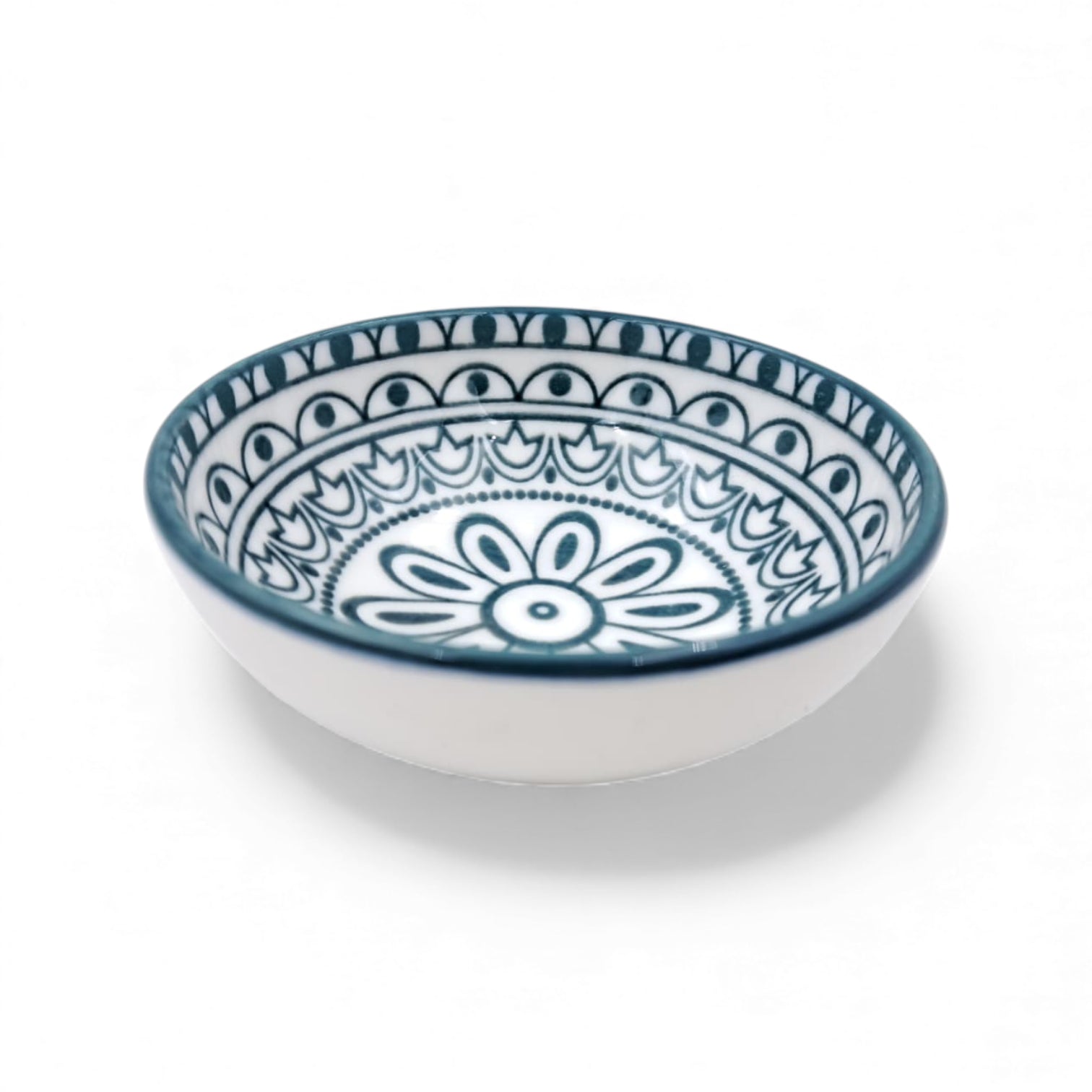 Che Brucia Arabesque Porcelain Small Dipping Dish 8 cm – Round & Rectangular – Blue & White – Premium Sauce, Snack & Appetizer Bowl