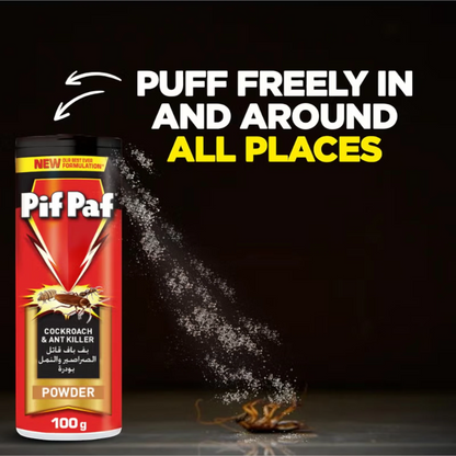 Pif Paf Cockroach & Ant Killer Powder 100g x 3 Pack (2+1 Free) – Instant Kill Formula, Effective Crawling Insect Control, Easy-to-Use Powder for Homes & Kitchens - Damoo