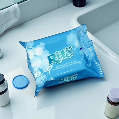 Rite Makeup Remover Wipes – 30 x 2 Pack (60 Wipes Total) | Alcohol-Free, Soft & Gentle Cleansing Wipes for All Skin Types Including Sensitive Skin - Damoo