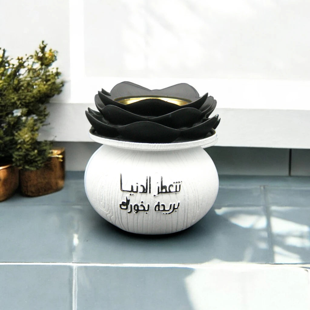 Cherry Luxury Censers - Elegant Oud & Bakhoor Incense Burners - Sophisticated Home Fragrance Accessories in White, Black, and Gold - Damoo