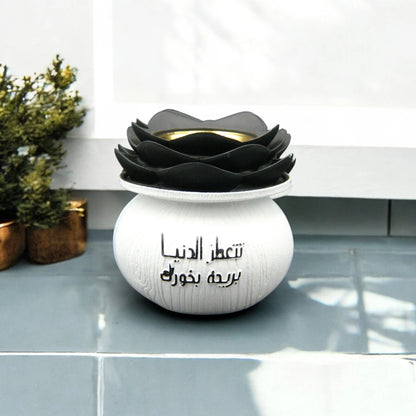 Cherry Luxury Censers - Elegant Oud & Bakhoor Incense Burners - Sophisticated Home Fragrance Accessories in White, Black, and Gold - Damoo