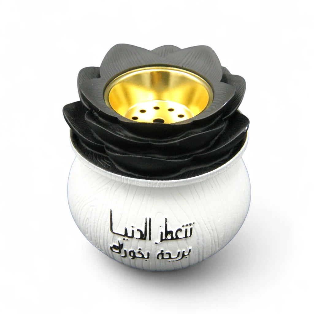 Cherry Luxury Censers - Elegant Oud & Bakhoor Incense Burners - Sophisticated Home Fragrance Accessories in White, Black, and Gold - Damoo