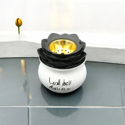 Cherry Luxury Censers - Elegant Oud & Bakhoor Incense Burners - Sophisticated Home Fragrance Accessories in White, Black, and Gold - Damoo