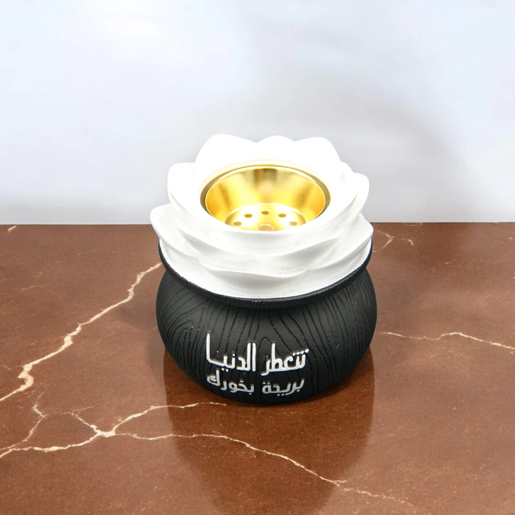 Cherry Luxury Censers - Elegant Oud & Bakhoor Incense Burners - Sophisticated Home Fragrance Accessories in White, Black, and Gold - Damoo