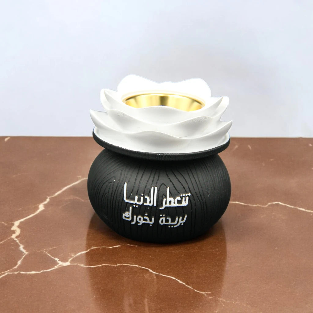 Cherry Luxury Censers - Elegant Oud & Bakhoor Incense Burners - Sophisticated Home Fragrance Accessories in White, Black, and Gold - Damoo