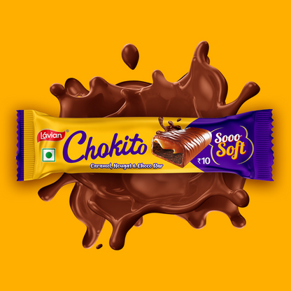 Lavian Chokito Caramel Nougat & Choco Bar – Soft Chocolate Filled Snack Treat, 2 Bars in One – Chocolaty, Caramelly & Heavenly - Damoo