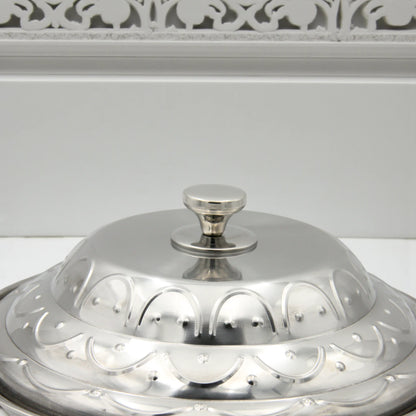 Classic Dome-Lid Stainless Steel Food Warmer – Traditional Insulated Hot Pot for Majlis, Buffet, or Family Gatherings - Damoo