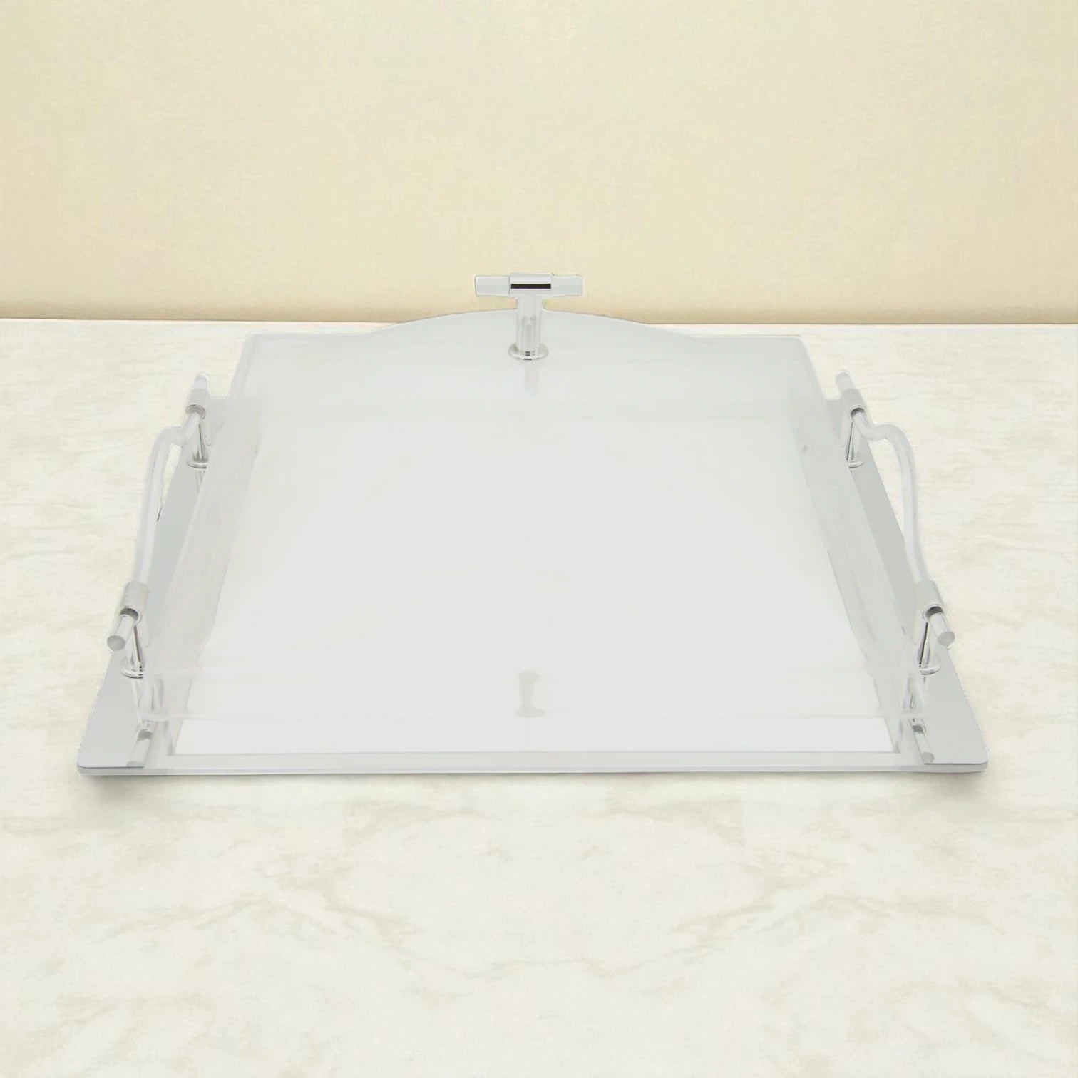 Clear Acrylic 4-Section Party Snack Tray with Lid – Clear Serving Dish for Nuts, Dried Fruits, Candies & More - Damoo